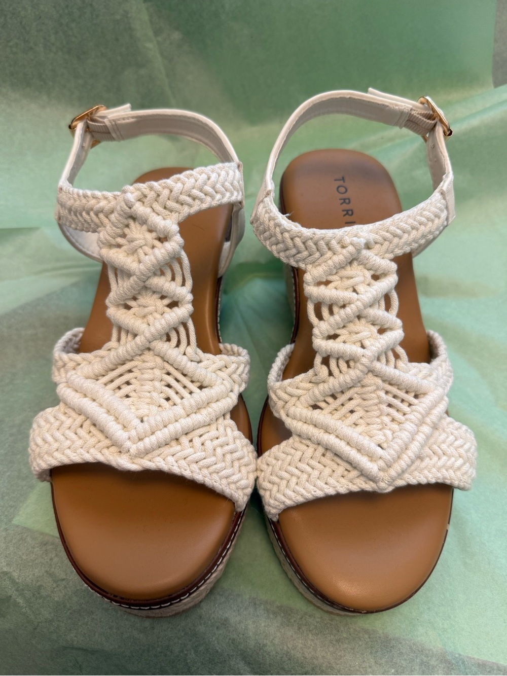 NWOT torrid Cream Braided Macramé Platform Sandals